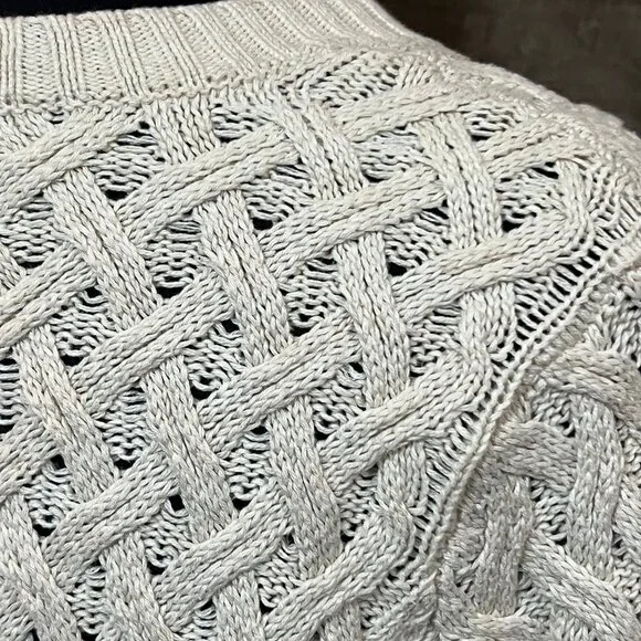 Jeanne Pierre Womens Tan Knit Sweater with Pockets Size Small - Picture 4 of 6